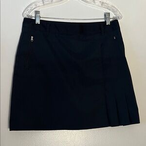 Stylish Navy Blue Athleisure Mini Skirt with Zipper Details